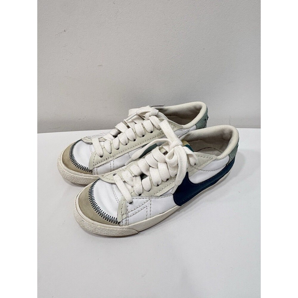 Nike Blazer Low '77 Jumbo Womens Size 7.5 White Teal Athletic Shoes Sneakers